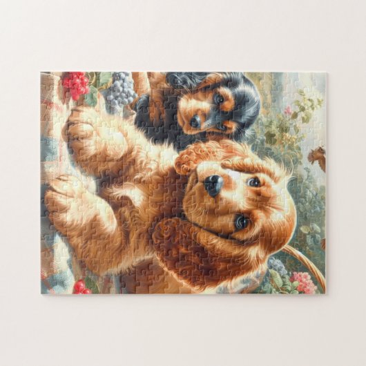 Puzzle Cute Cocker Peinture Espagnole (Horizontal)