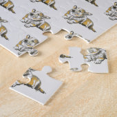 Puzzle Cute Corgi Chien Motif Grey Arrière - plan (Côté)