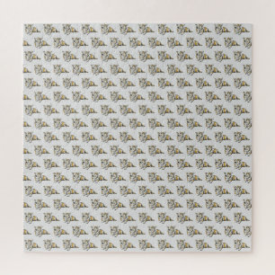 Puzzle Cute Corgi Chien Motif Grey Arrière - plan