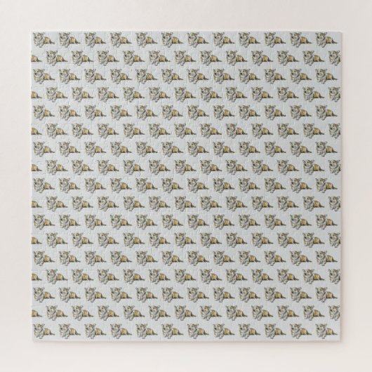 Puzzle Cute Corgi Chien Motif Grey Arrière - plan (Vertical)