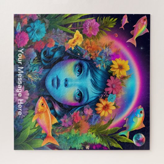 Puzzle Cute Cosmic Abstraite fille Surreal Arc-en-ciel (Horizontal)