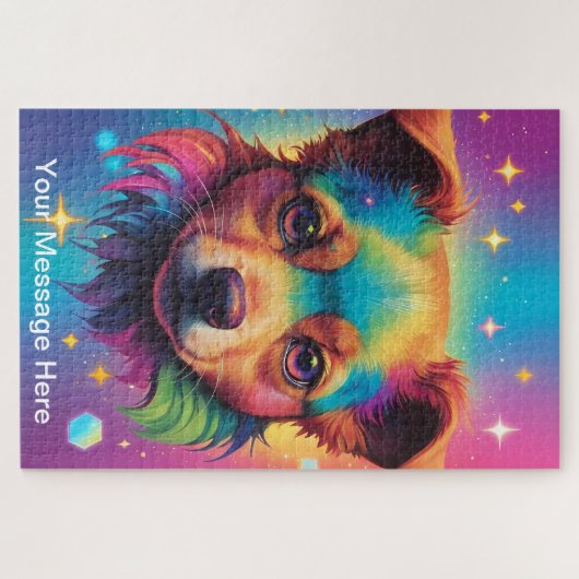 Puzzle Cute Cosmic Chien Chien Chien Surreal Arc En Ciel (Horizontal)