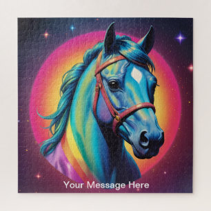 Puzzle Cute Cosmic Horse Surreal Rainbow Art