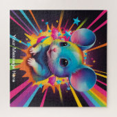 Puzzle Cute Cosmic Souris Vibrant Surreal Arc-en-ciel (Horizontal)
