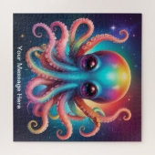 Puzzle Cute Cosmique Octopus Surreal Rainbow Art (Horizontal)