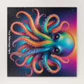 Puzzle Cute Cosmique Octopus Vibrant Surreal Arc-en-ciel (Horizontal)