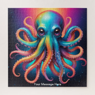 Puzzle Cute Cosmique Octopus Vibrant Surreal Arc-en-ciel