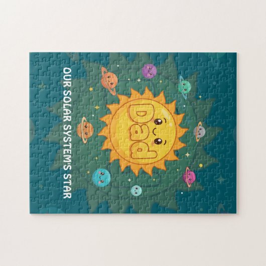 Puzzle Cute Dad Solar System Star Space Cartoon (Horizontal)