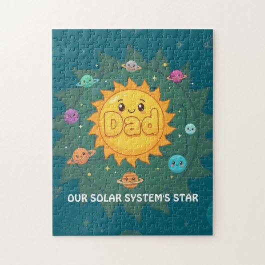Puzzle Cute Dad Solar System Star Space Cartoon (Vertical)