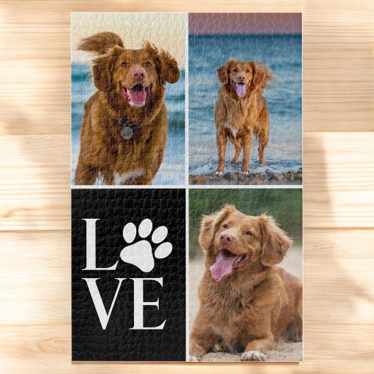 Puzzle Cute Dog Lover Photo Collage Custom Love Pet