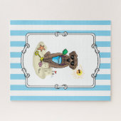 Puzzle Cute Dog Summer Beach Chocolate Labrador Retriever (Horizontal)
