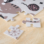 Puzzle Cute Festive Chat Motif de Noël (Côté)
