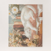 Puzzle Cute Floral Chat et Livres (Vertical)