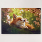 Puzzle Cute Fox Basking au printemps (Horizontal)