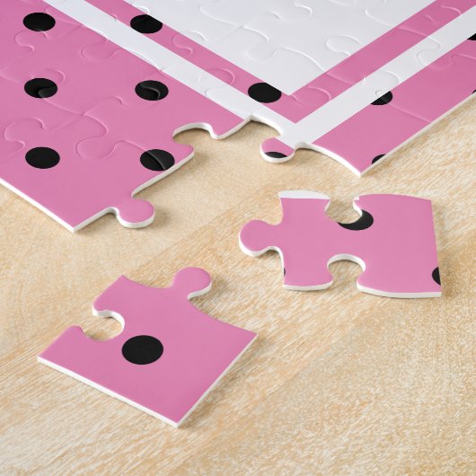 Puzzle Cute Frog on Polka Dots, Personalized Kids (Côté)