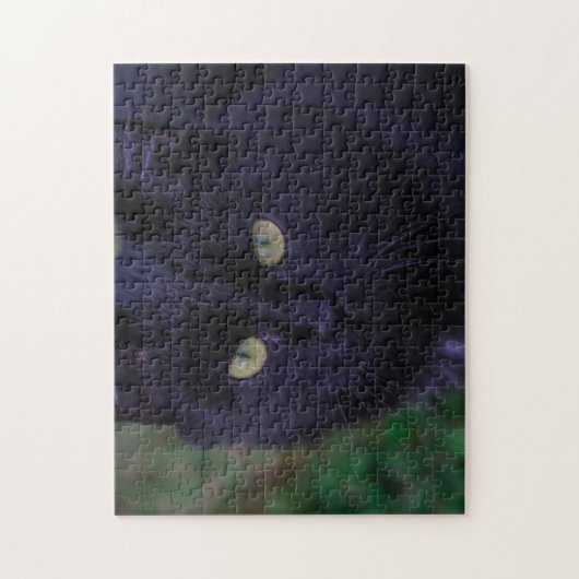 Puzzle Cute Funky Black Chat Kitten Visage  (Vertical)