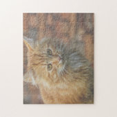 Puzzle Cute Funky Ginger Chat Kitten Visage (Vertical)