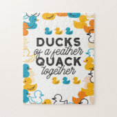 Puzzle Cute Funny Ducks Puns Quote (Vertical)