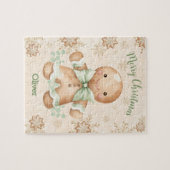 Puzzle Cute Gingerbread Homme Nom du garçon Noël (Horizontal)