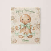 Puzzle Cute Gingerbread Homme Nom du garçon Noël (Vertical)