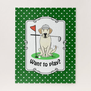 Puzzle Cute Golf Yellow Labrador Retriever Chien