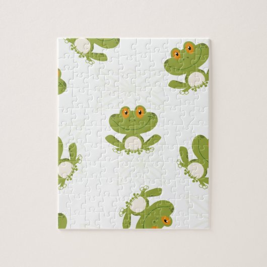 Puzzle Cute Green Frog (Vertical)