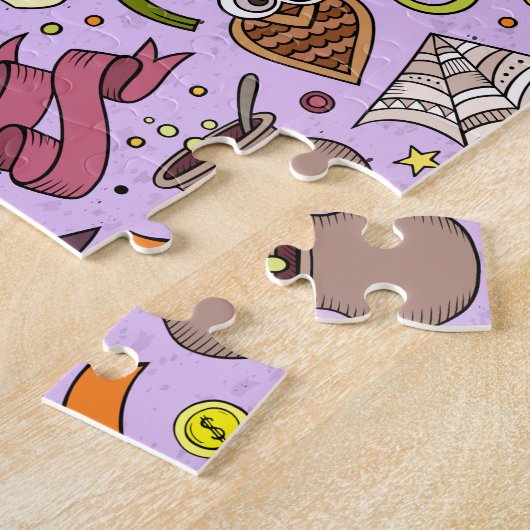 Puzzle Cute Halloween Doodle Pattern (Côté)