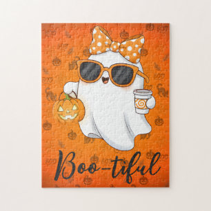 Puzzle Cute Halloween Ghost Citrouille épice personnalisé