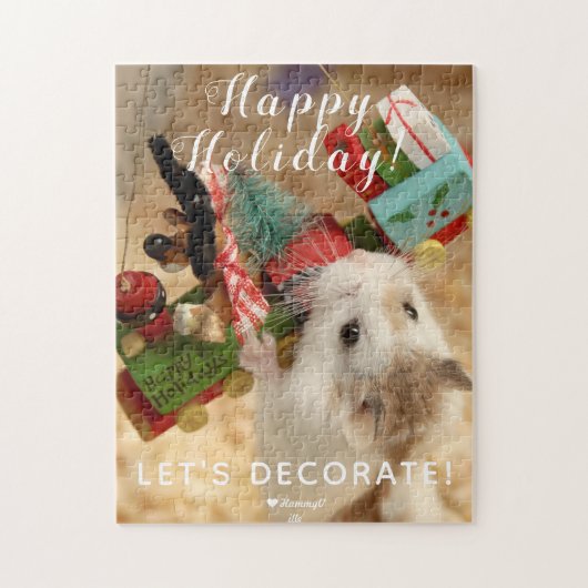 Puzzle Cute Hamster Xmas Decoration (Vertical)