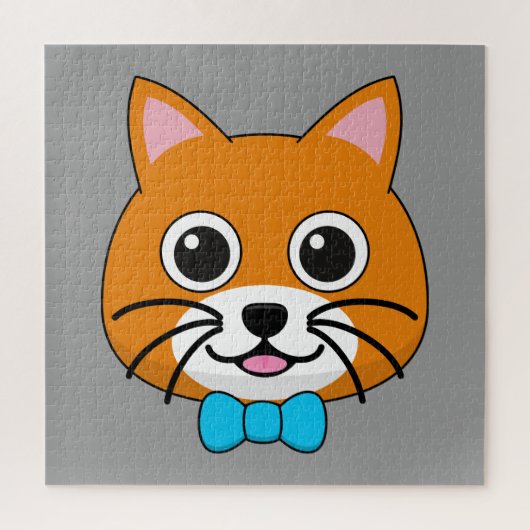 Puzzle Cute Happy Ginger Cat avec Papillon (Vertical)
