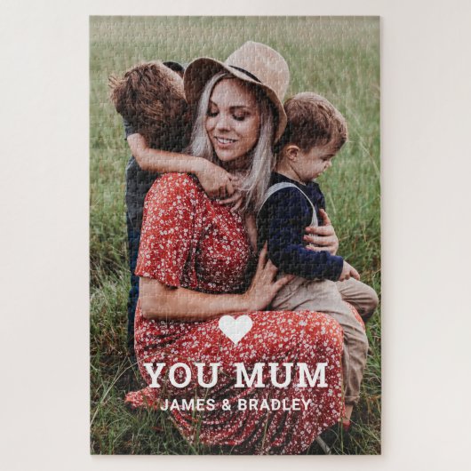 Puzzle Cute Heart Love You Maman's Day Photo (Vertical)
