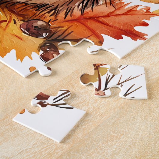 Puzzle Cute Hedgehog Nom personnalisé Animal moderne Chut (Côté)