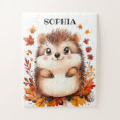 Puzzle Cute Hedgehog Nom personnalisé Animal moderne Chut (Vertical)