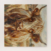 Puzzle Cute Impasto Cow on Rustic Ranch (Horizontal)