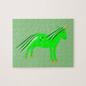 Puzzle Cute Irish Green et Gold Unicorn (Horizontal)