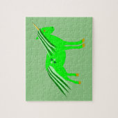 Puzzle Cute Irish Green et Gold Unicorn (Vertical)