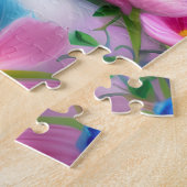 Puzzle Cute Kawaii baby striped pink and blue cat kitten (Côté)