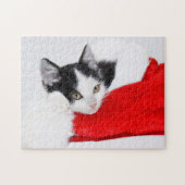 Puzzle Cute Kitten à Santa Hat (Horizontal)