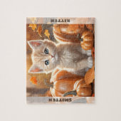 Puzzle Cute Kitten Chat Citrouille Automne Automne Automn (Vertical)