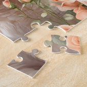 Puzzle Cute Kitten Chat Rose Floral été Nom personnalisé (Côté)