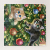 Puzzle Cute Kittens dans l'arbre de Noël (Horizontal)