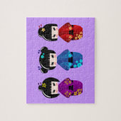 Puzzle Cute kokeshi dolls cartoon (Vertical)