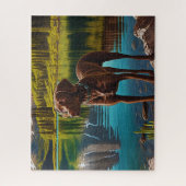 Puzzle Cute Lab Chien Chocolat Labrador Retriever (Vertical)