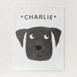 Puzzle Cute Labrador Retriever Chien Nom personnalisé<br><div class="desc">Qui n’aime pas un chien adorable et drôle du Labrador Retriever? Modifiez le nom pour customiser.</div>