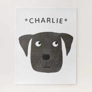 Puzzle Cute Labrador Retriever Chien Nom personnalisé