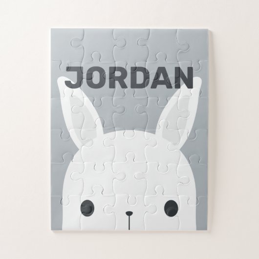 Puzzle Cute Little Bunny Rabbit with Personalized (Vertical)