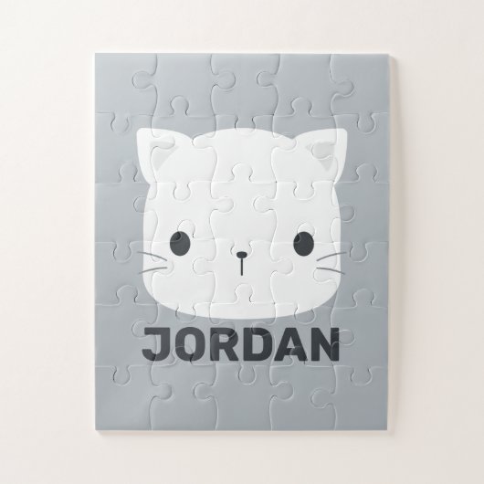 Puzzle Cute Little Cat avec nom personnalisé (Vertical)