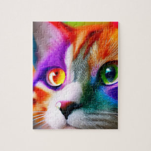 Puzzle Cute Little coloré Kitty couleurs arc-en-ciel, Cha
