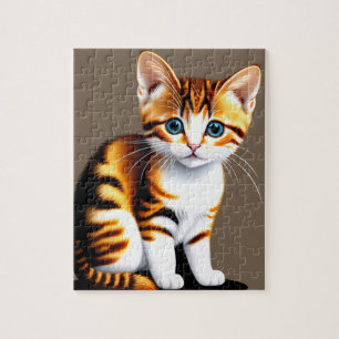 Puzzle Cute Little Fluffy Kitty, Chat