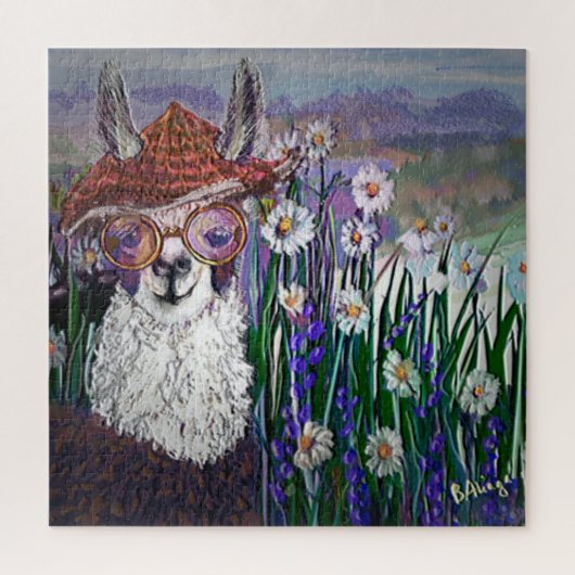 Puzzle .Cute Llama Art Avec Lunettes. Et Art (Vertical)